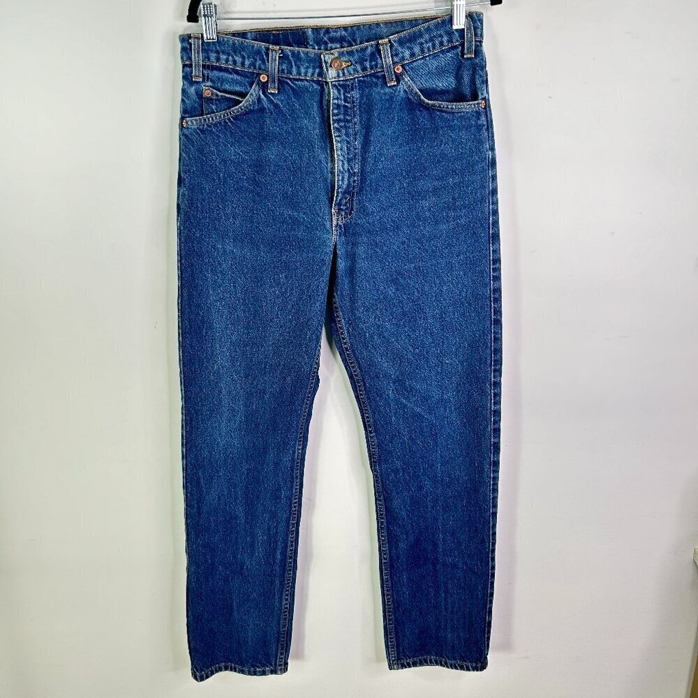 Vintage Levi Men's 505 Regular Fit Straight Leg Jeans Size 34x32